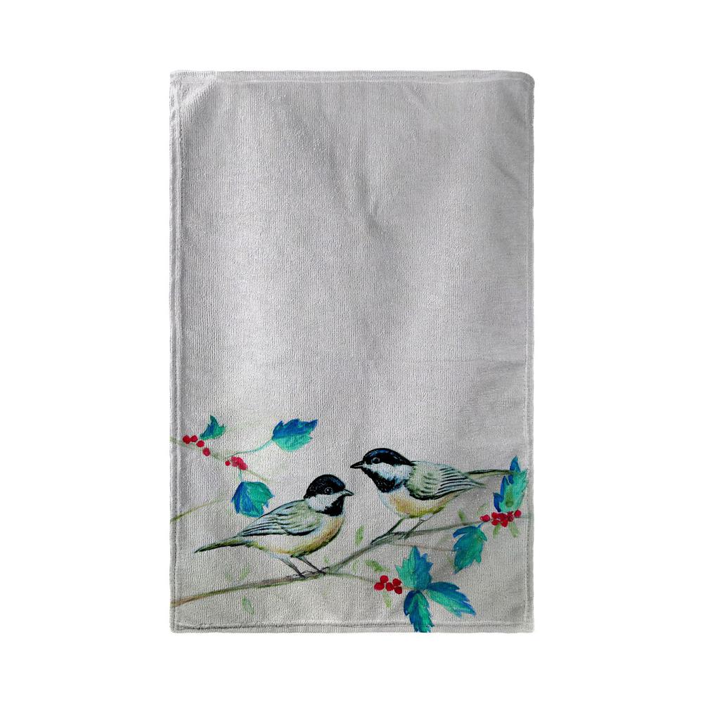Christmas Chickadees Beach Towel