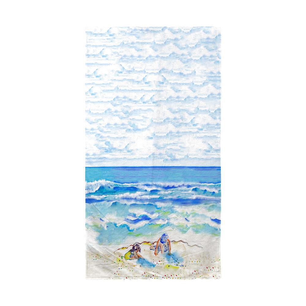 Playing in the Sand Beach Towel
