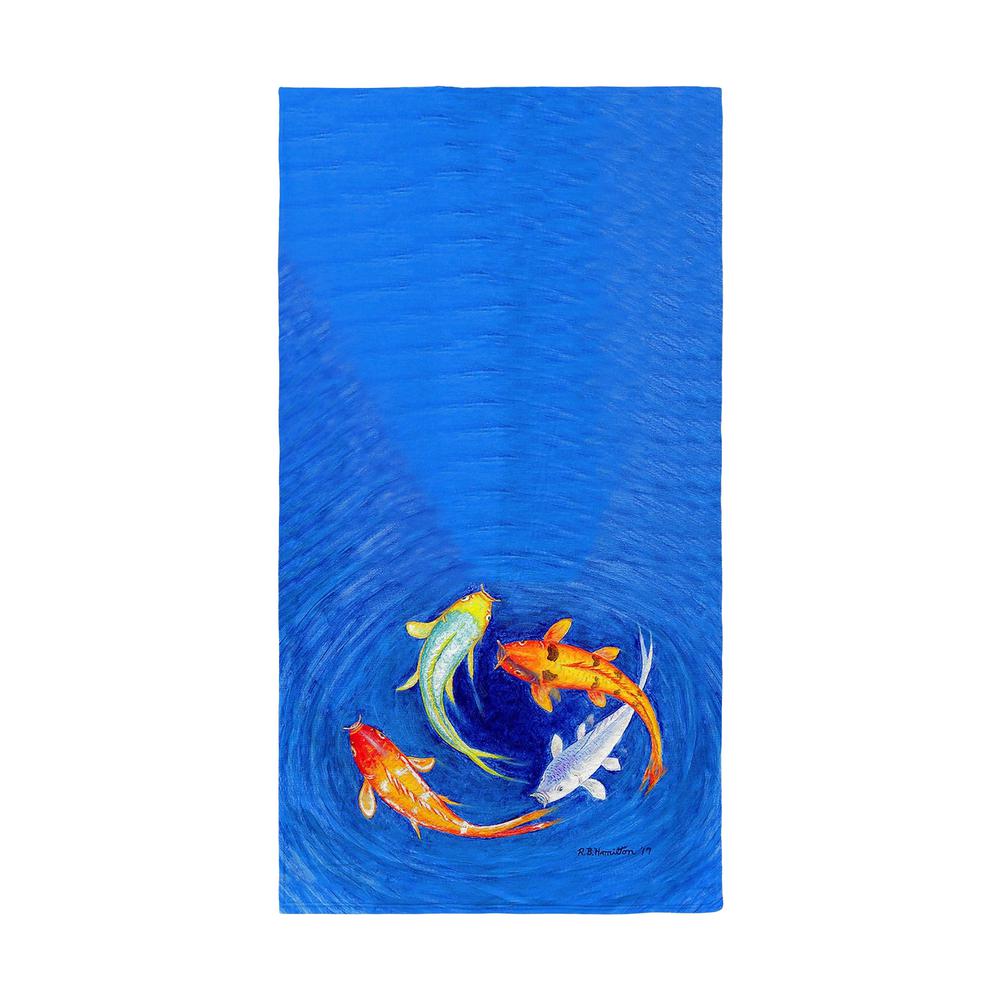 Swirling Koi Beach Towel
