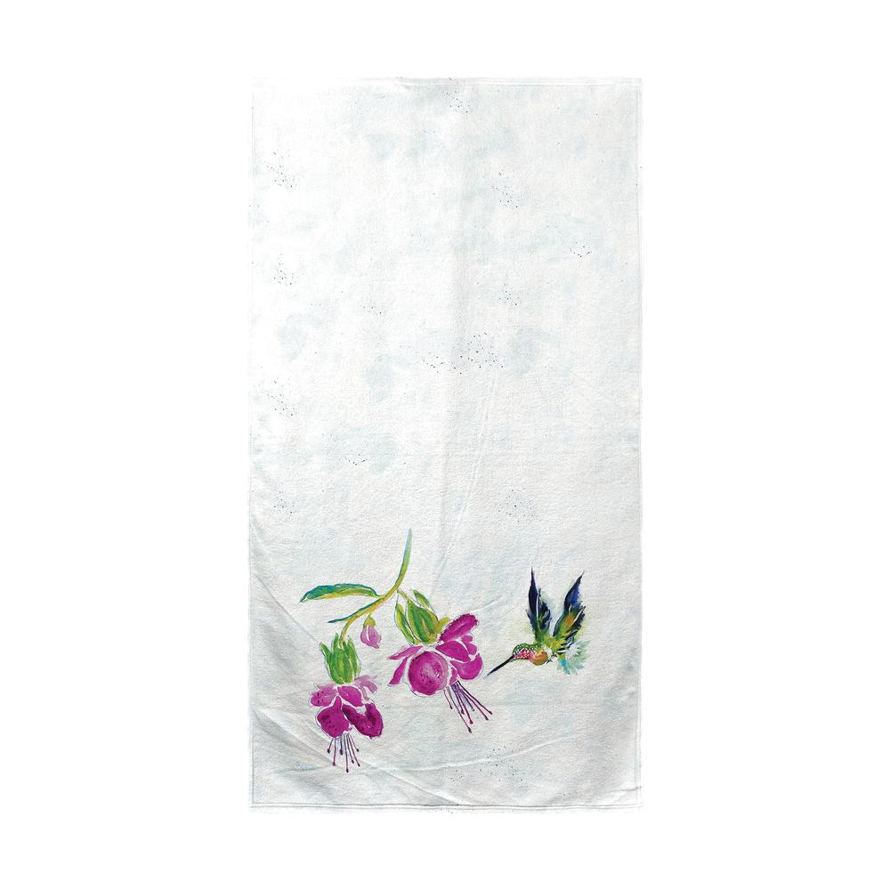 Purple Hummingbird Beach Towel