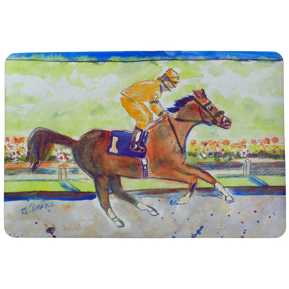 Racing Horse Gold Door Mat 18x26