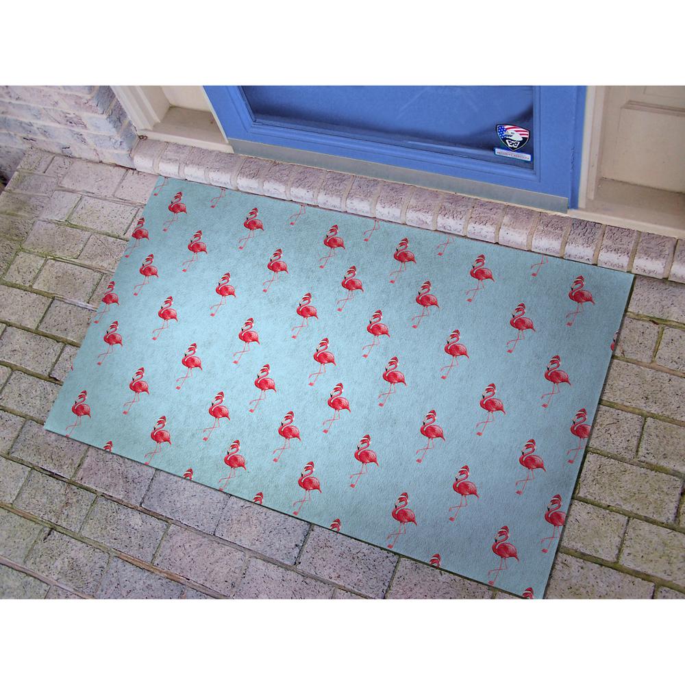 Flamingo Santa Floor Mat 30x50