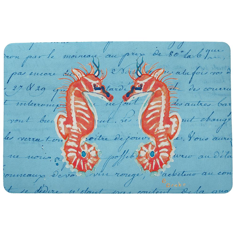 Coral Seahorses Door Mat 18x26