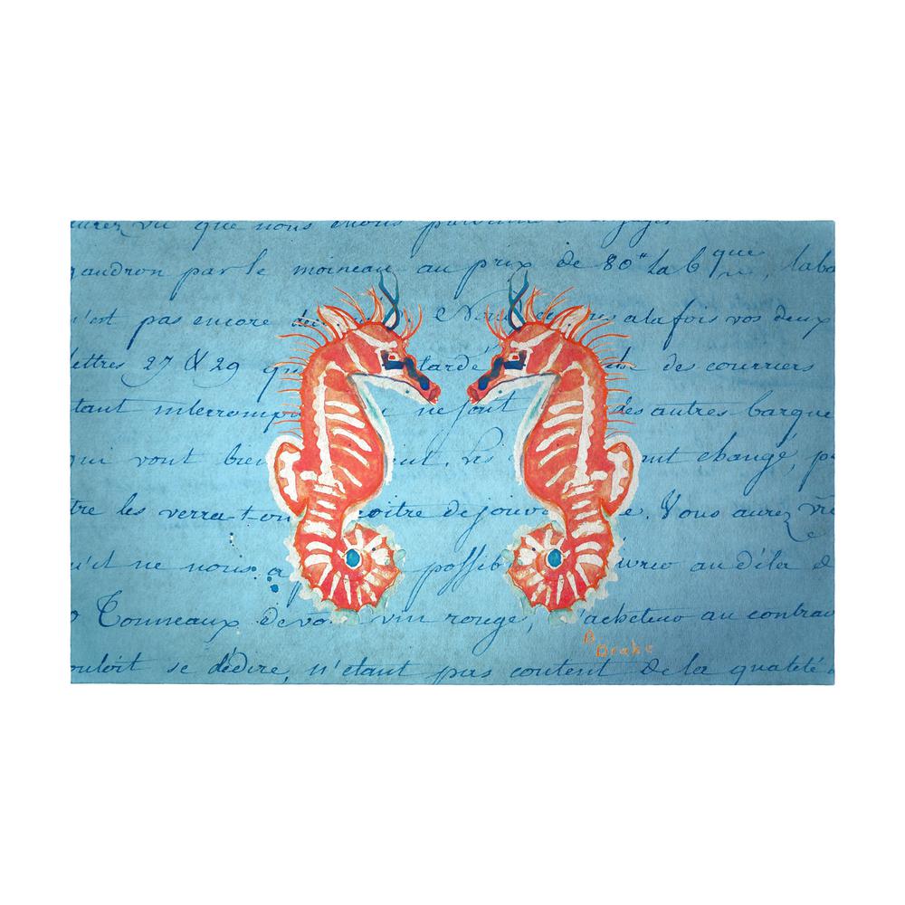 Coral Seahorses Door Mat 30x50
