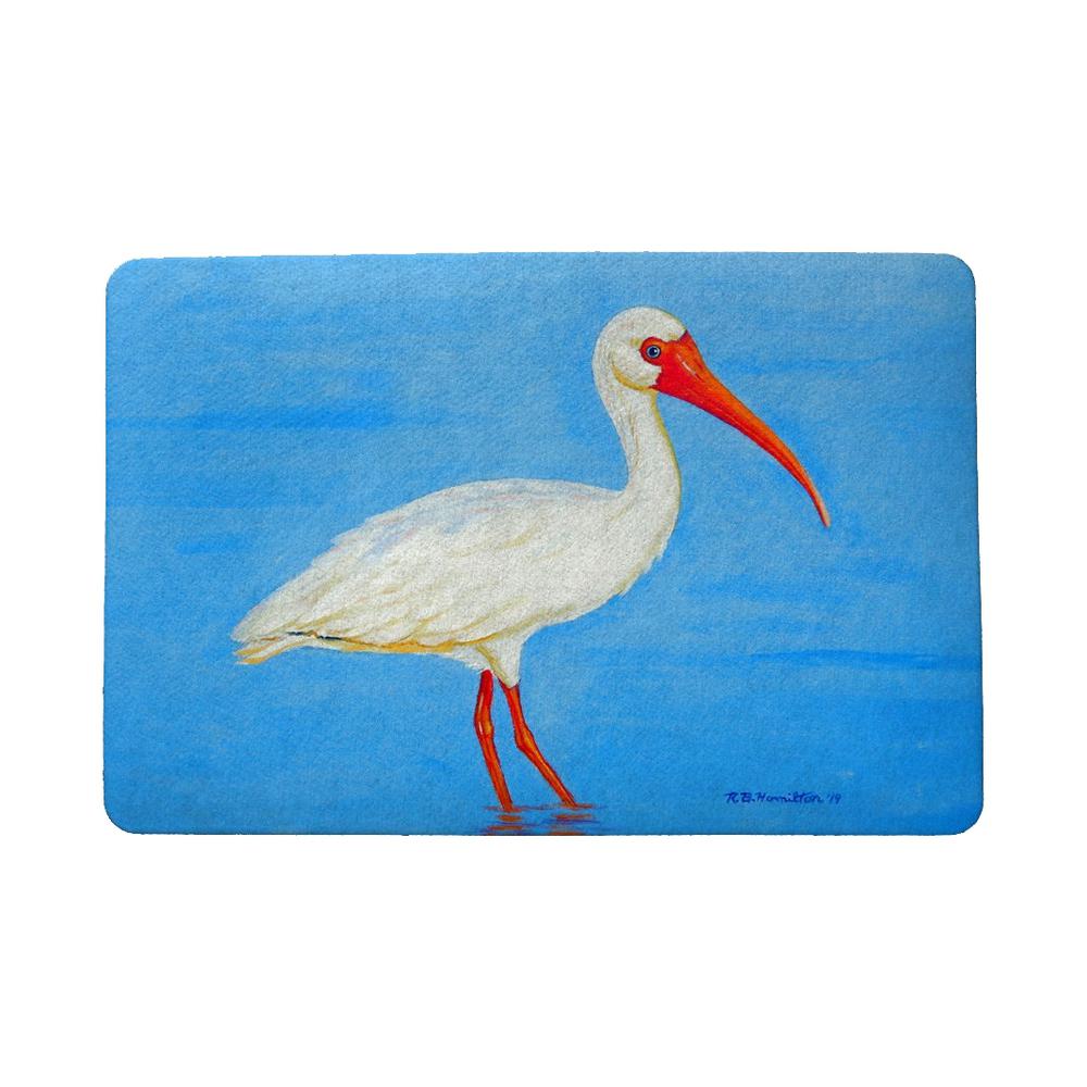 Posing White Ibis Door Mat 18"x26"