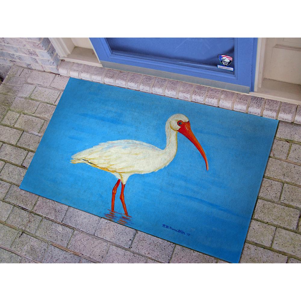 Posing White Ibis Door Mat Large 30"x50"
