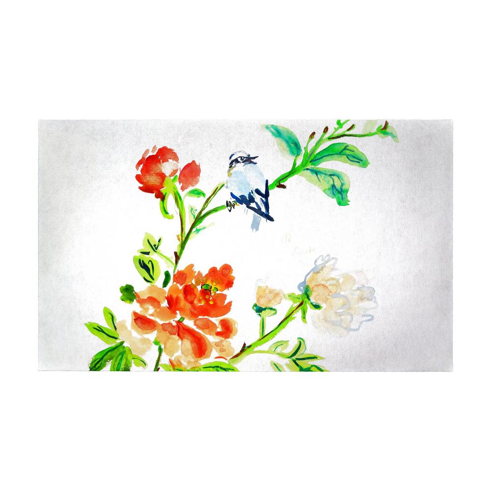 Blue Bird & Flowers Door Mat 30x50