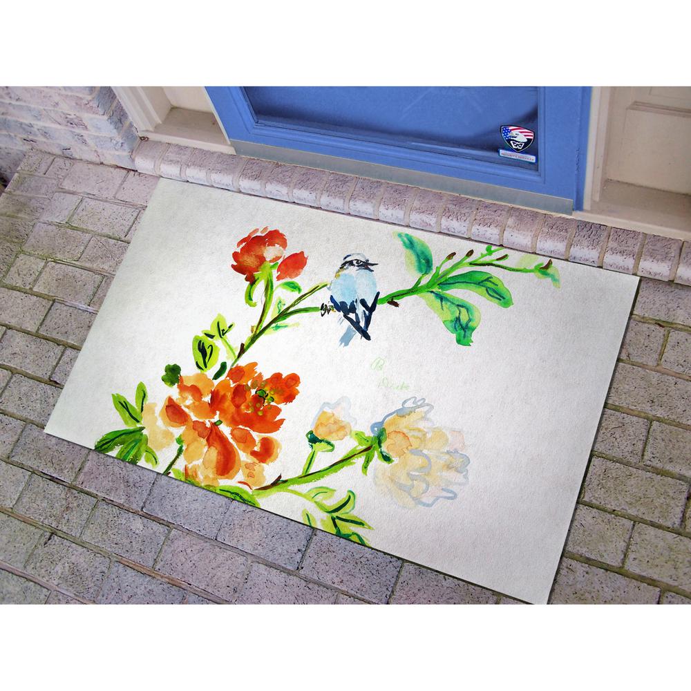 Blue Bird & Flowers Door Mat 30x50