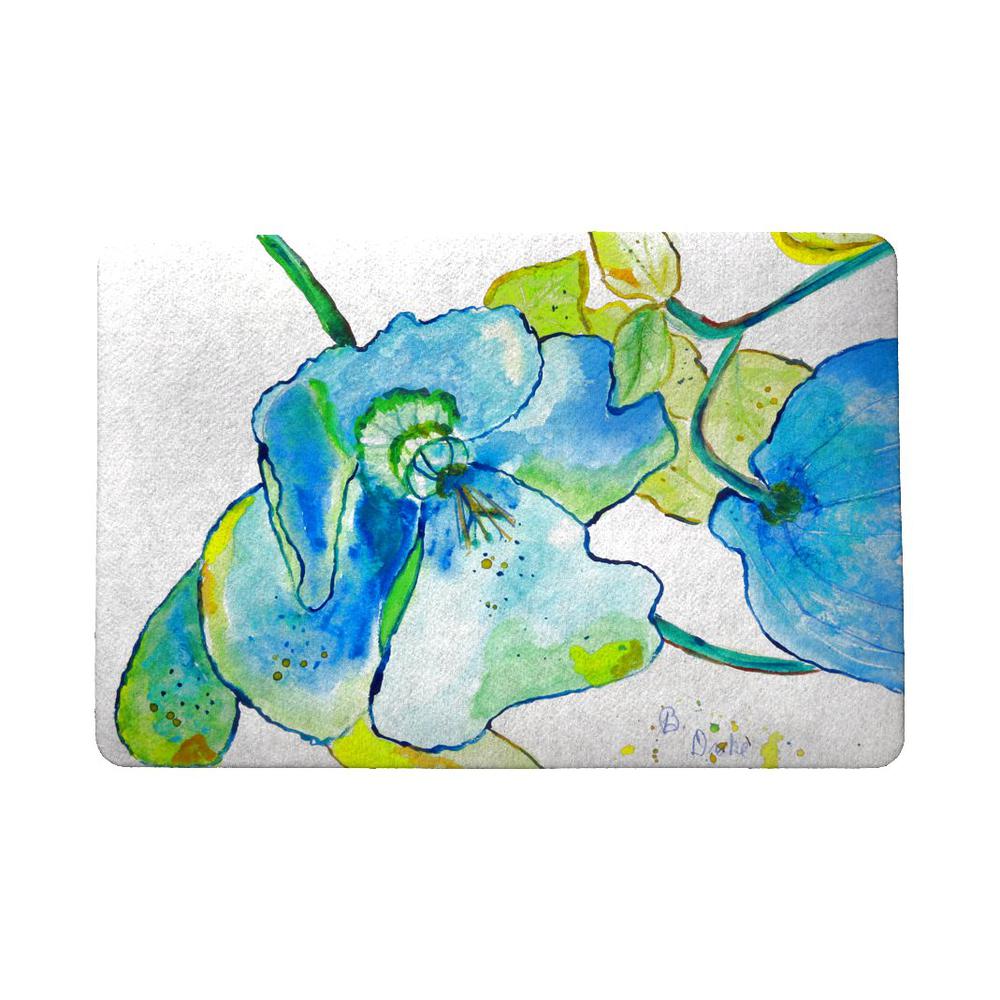 Blue Hibiscus Door Mat 18x26