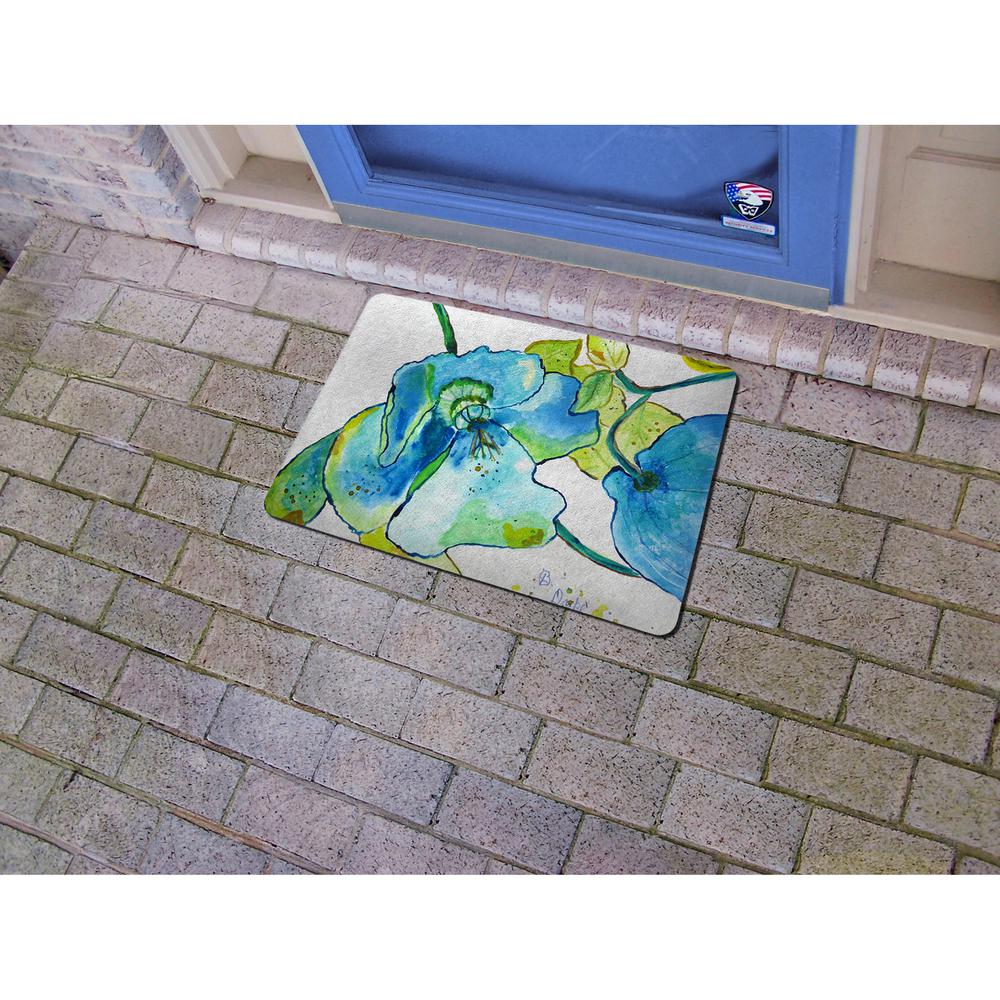 Blue Hibiscus Door Mat 18x26