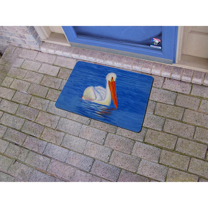 White Pelican Portrait Door Mat 18x26