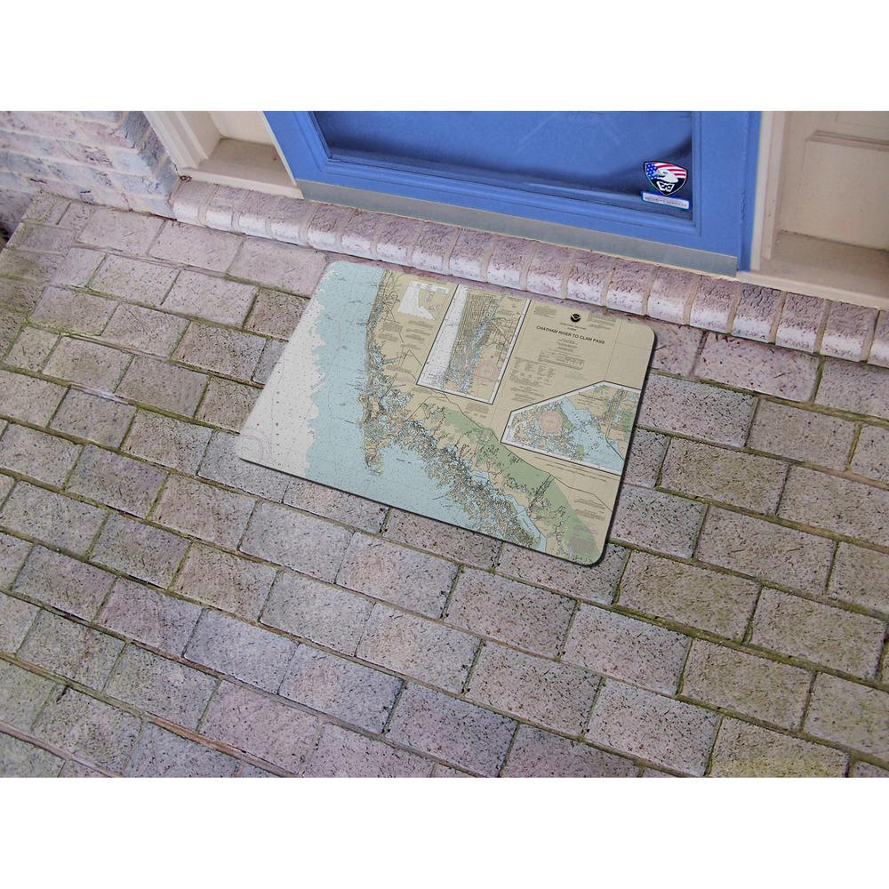 Naples - Chatham River to Clam Pass, FL Nautical Map Door Mat 18x26