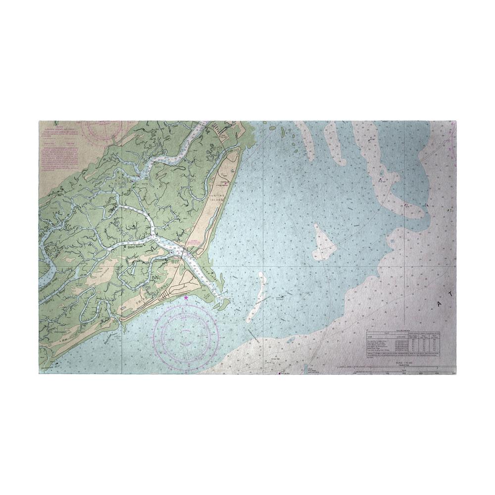 Fripp Island, SC Nautical Map Small Door Mat
