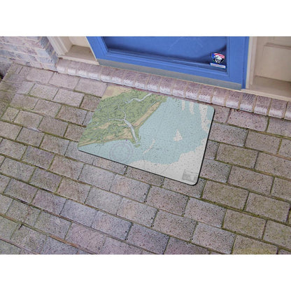Fripp Island, SC Nautical Map Small Door Mat
