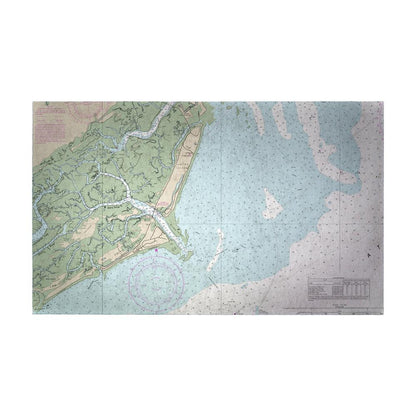 Fripp Island, SC Nautical Map Large Door Mat