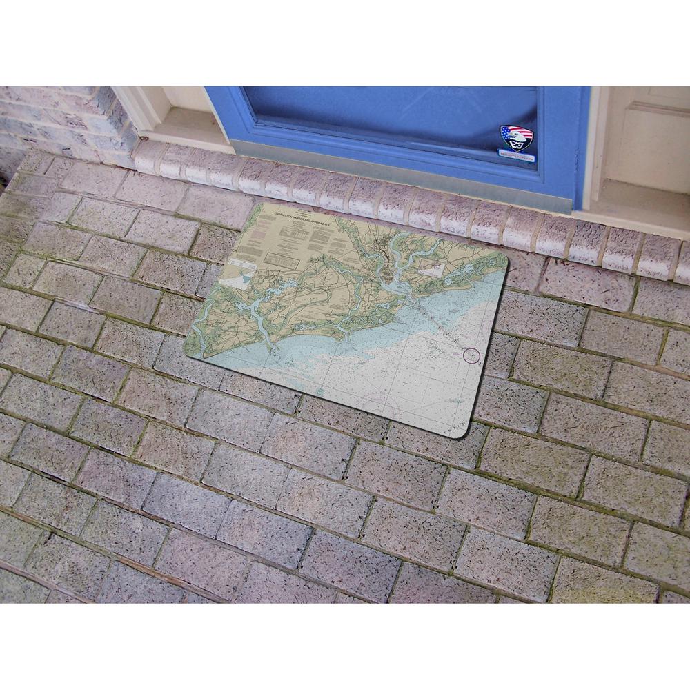 Charleston Harbor and Approaches, SC Nautical Map Small Door Mat