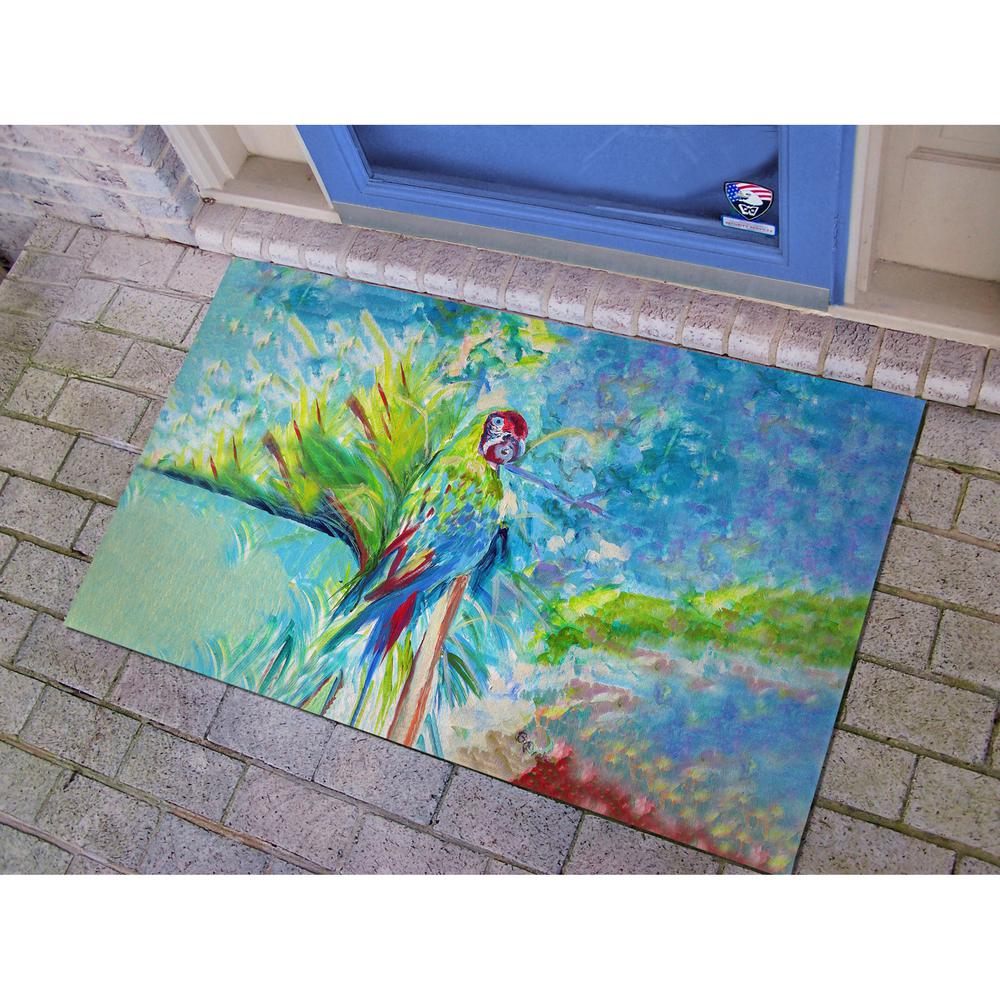Green Parrot II Door Mat 30x50