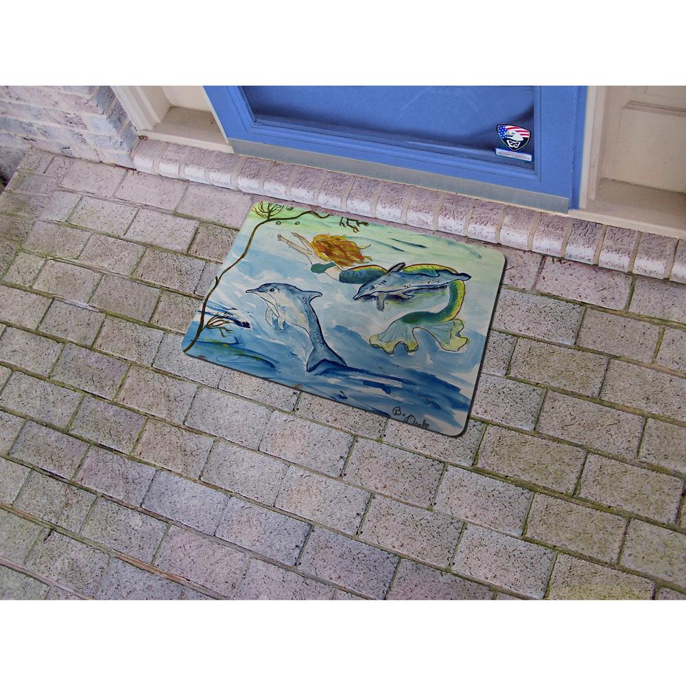 Mermaid and Dolphins Small Door Mat