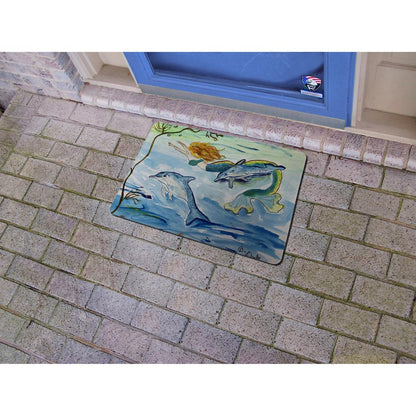 Mermaid and Dolphins Small Door Mat