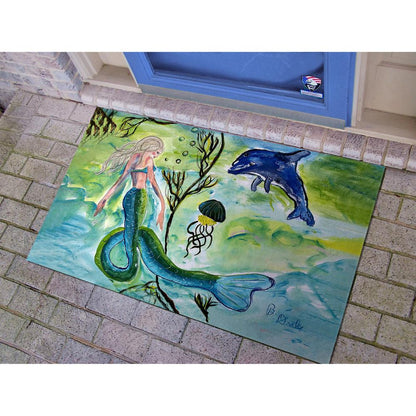 Mermaid and Jellyfish Large Door Mat