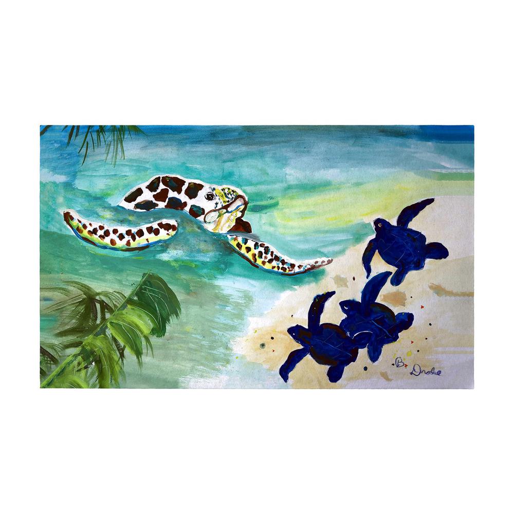 Sea Turtle and Babies Large Door Mat