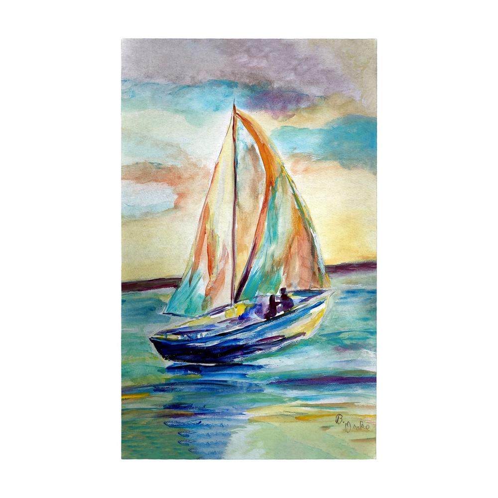 Teal Sailboat Large Door Mat