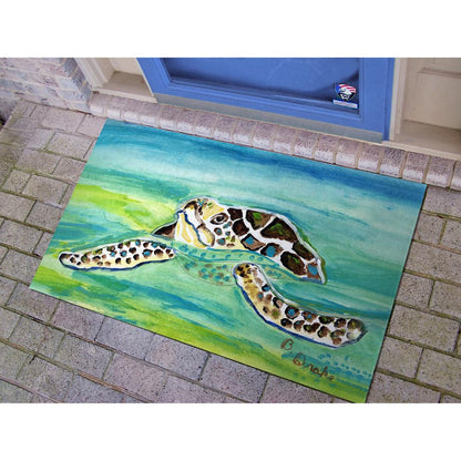 Sea Turtle Surfacing Large Door Mat