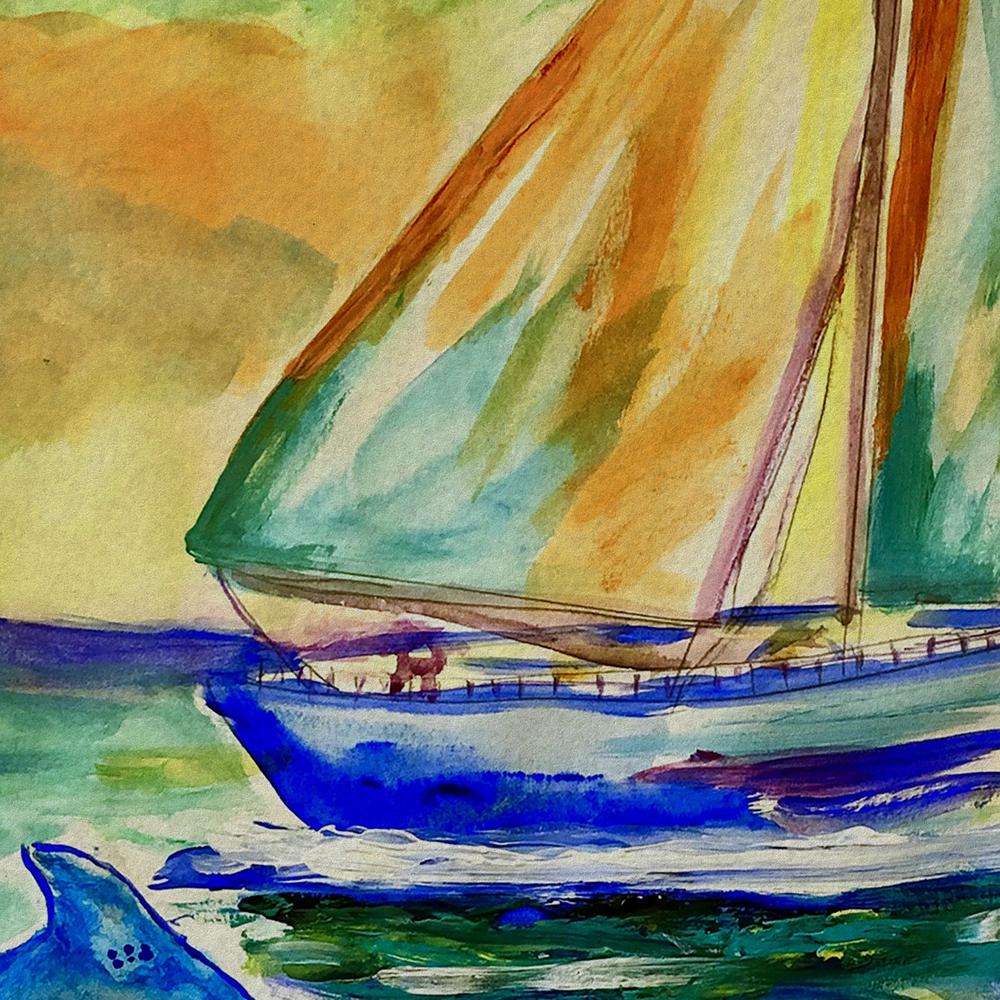 Sunset Sailing Door Mat 18x26