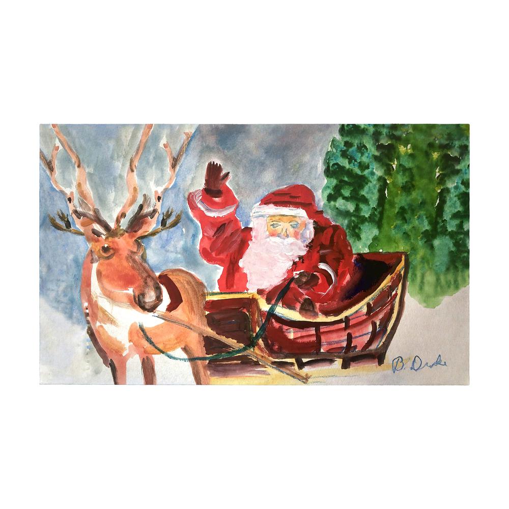 Reindeer & Santa Door Mat 30x50