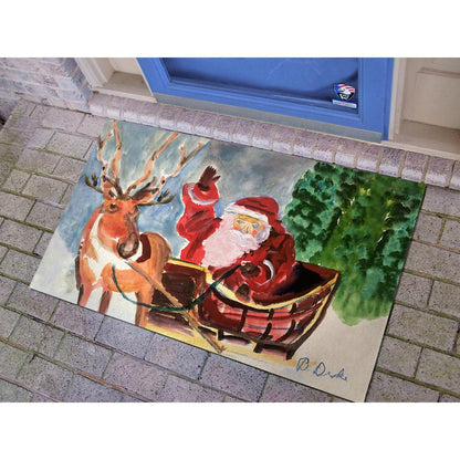Reindeer & Santa Door Mat 30x50
