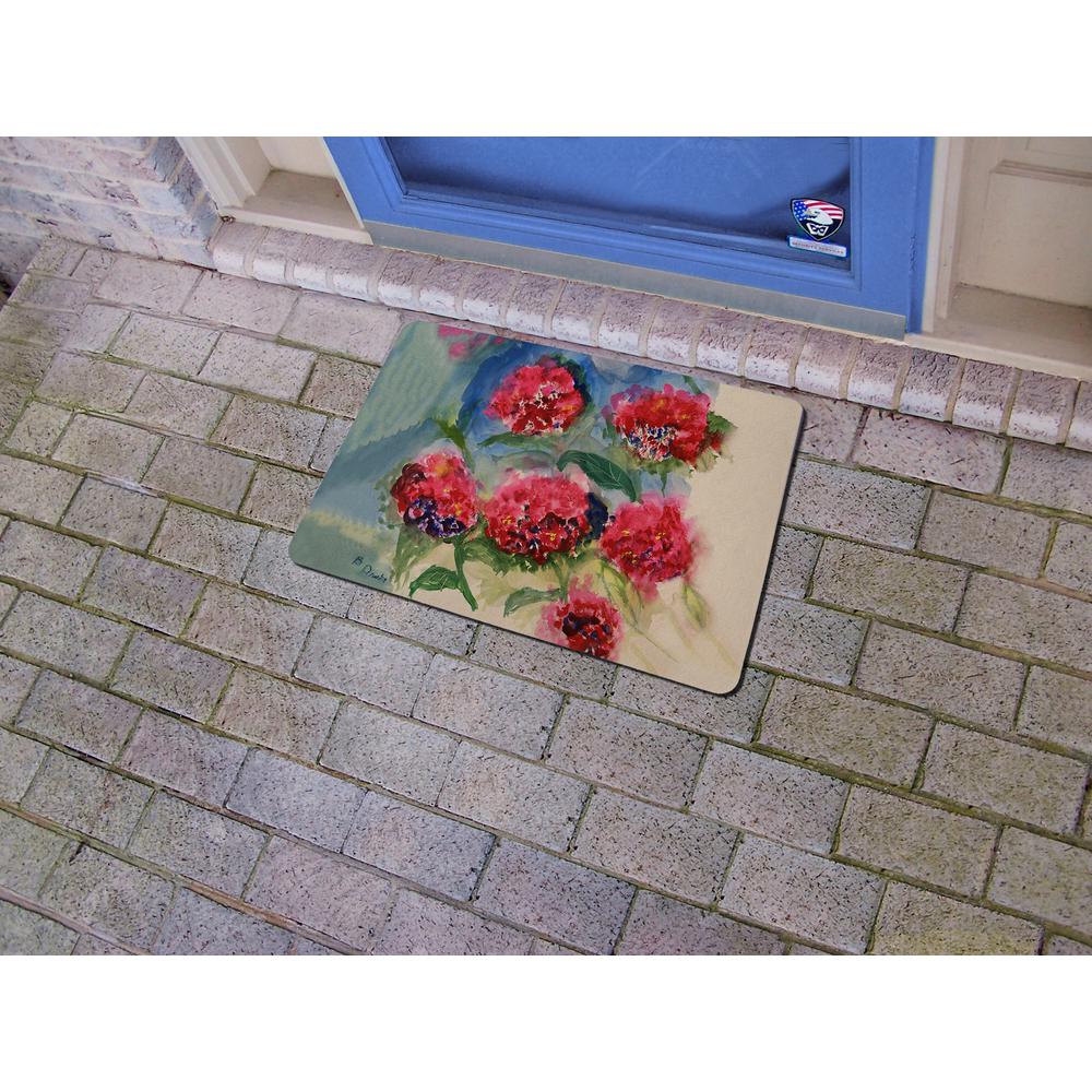 Red Geraniums Door Mat 18x26