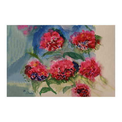Red Geraniums Door Mat 30x50