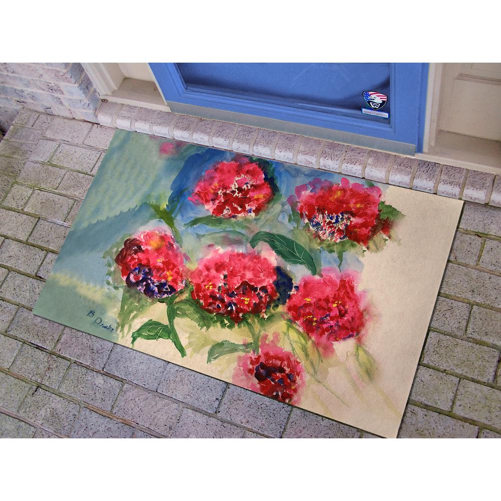 Red Geraniums Door Mat 30x50