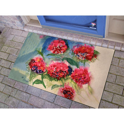 Red Geraniums Door Mat 30x50