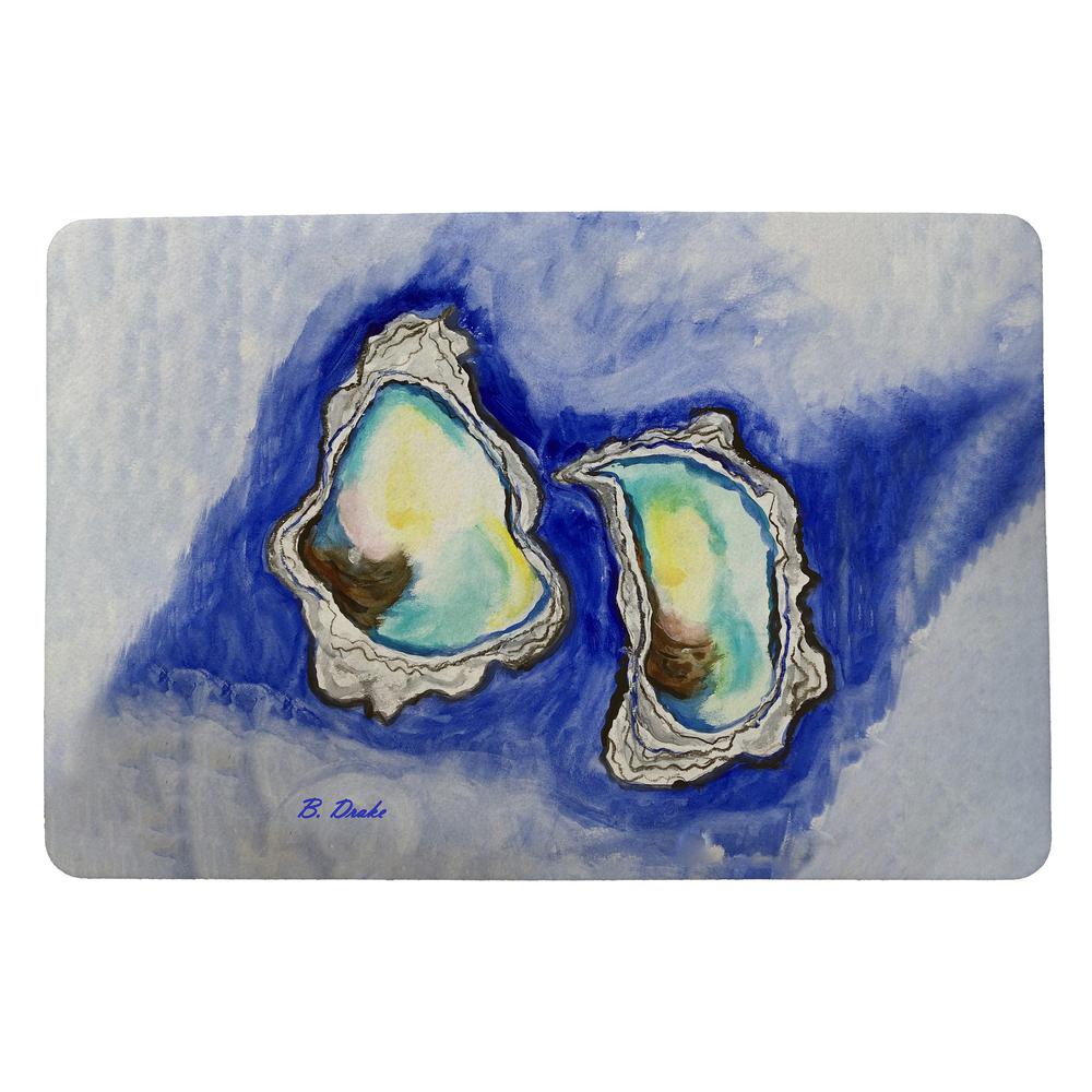 Aqua Oysters Door Mat 18x26