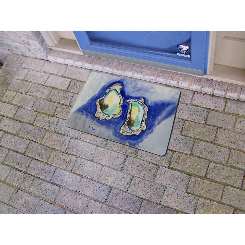 Aqua Oysters Door Mat 18x26