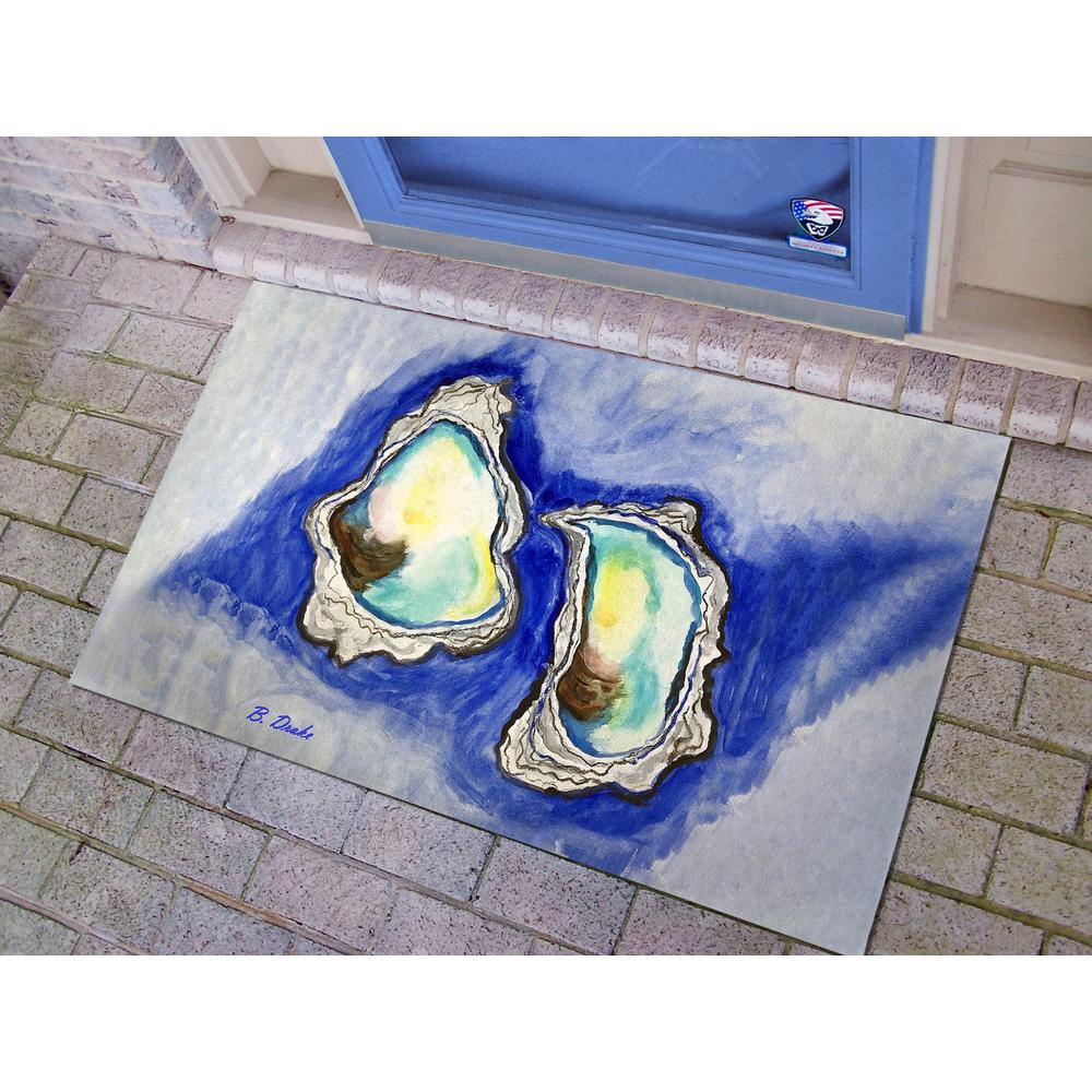 Aqua Oysters Door Mat 30x50
