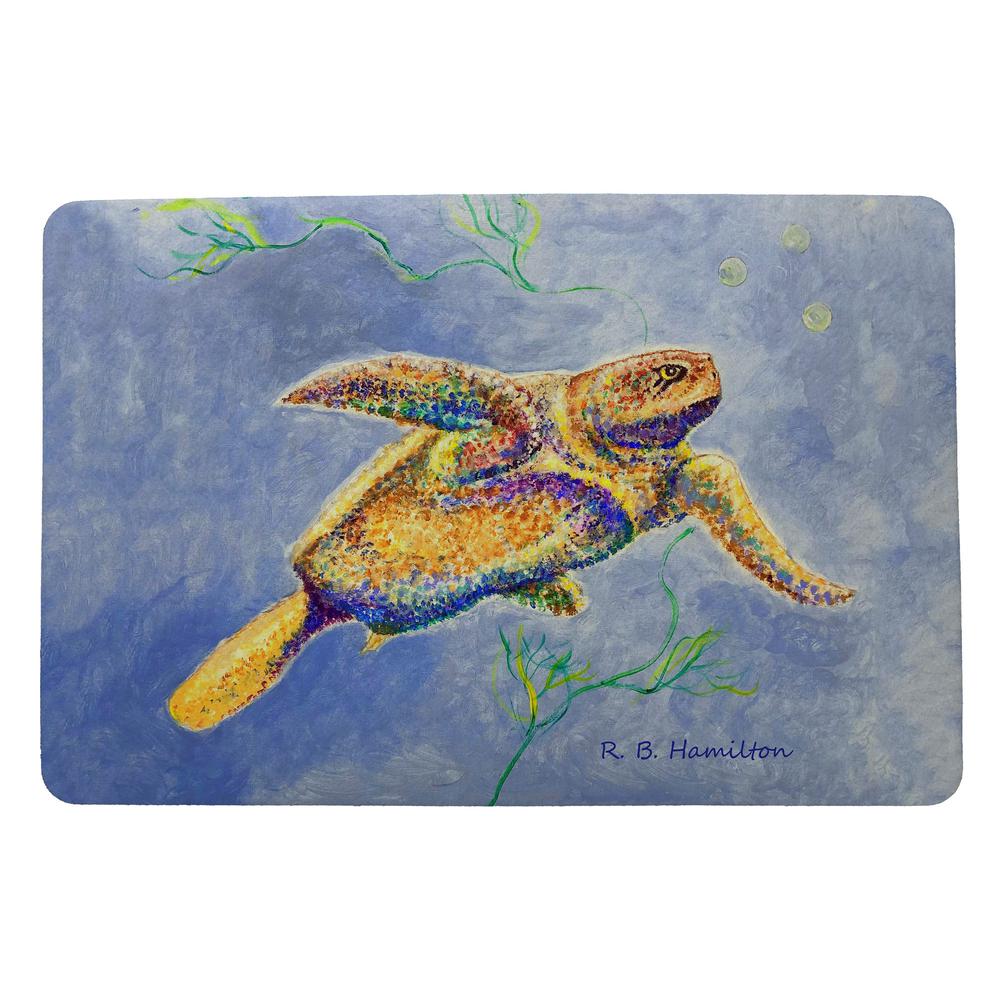 Pointillist Sea Turtle Door Mat 18x26