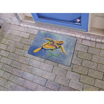 Pointillist Sea Turtle Door Mat 18x26