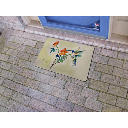 Hummingbird & Rose Door Mat 18x26