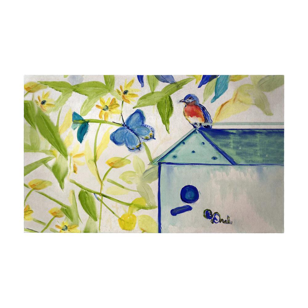 Blue Bird House Door Mat 30x50