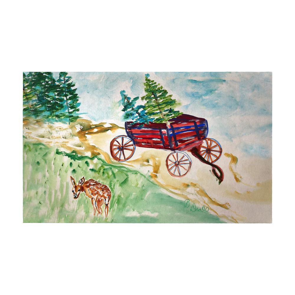 Christmas Wagon Door Mat 30x50
