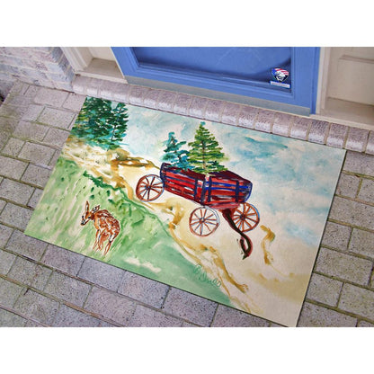 Christmas Wagon Door Mat 30x50