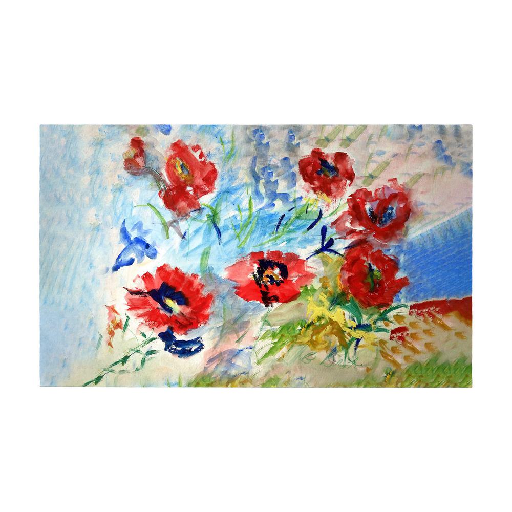 Red Poppies Door Mat 30x50