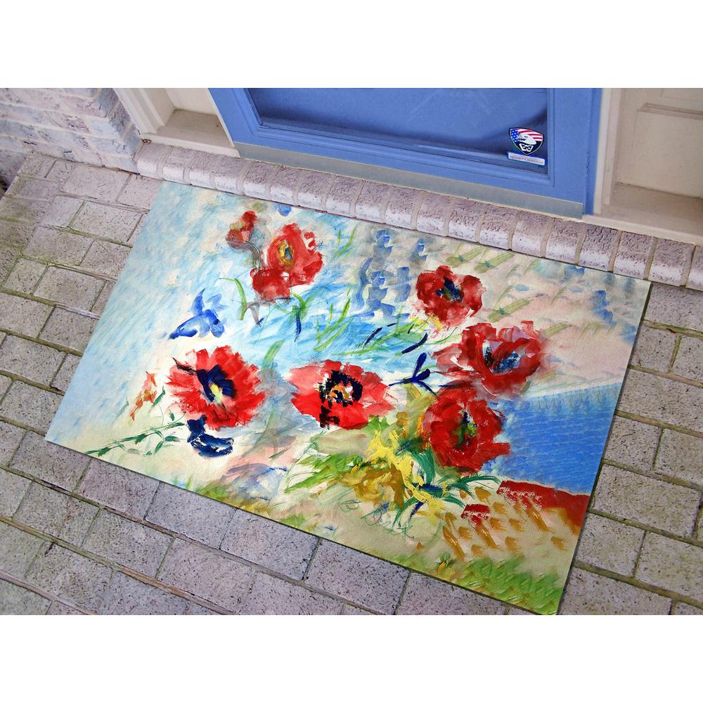 Red Poppies Door Mat 30x50