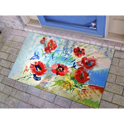 Red Poppies Door Mat 30x50