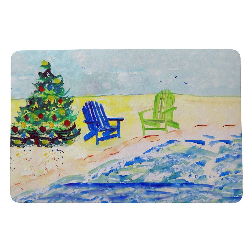 Beach Chair Christmas Door Mat 18x26