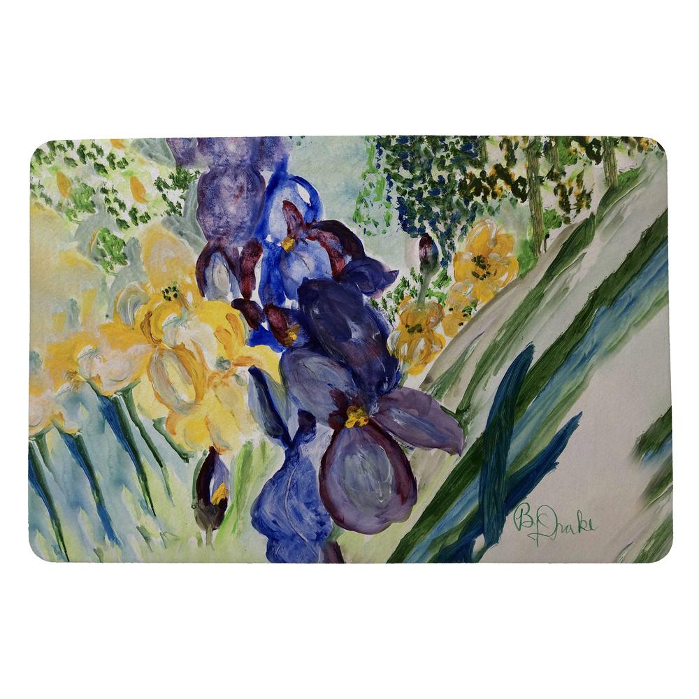 Yellow & Blue Iris Door Mat 18x26