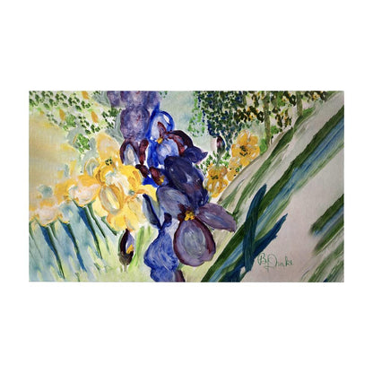 Yellow & Blue Iris Door Mat 30x50