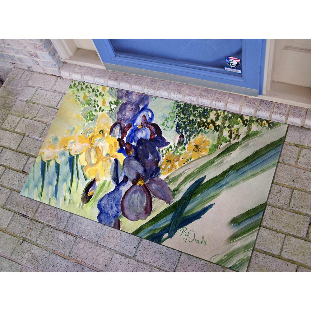 Yellow & Blue Iris Door Mat 30x50